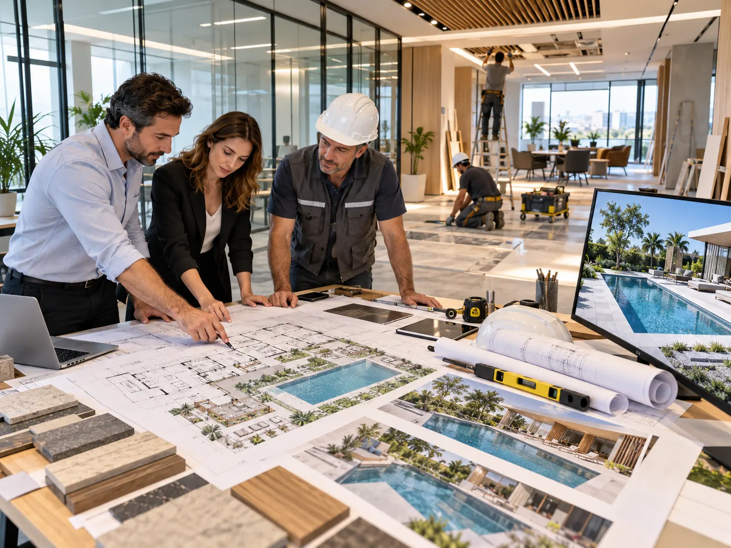 Squadra Marra 360 che studia il progetto 3D con il cliente