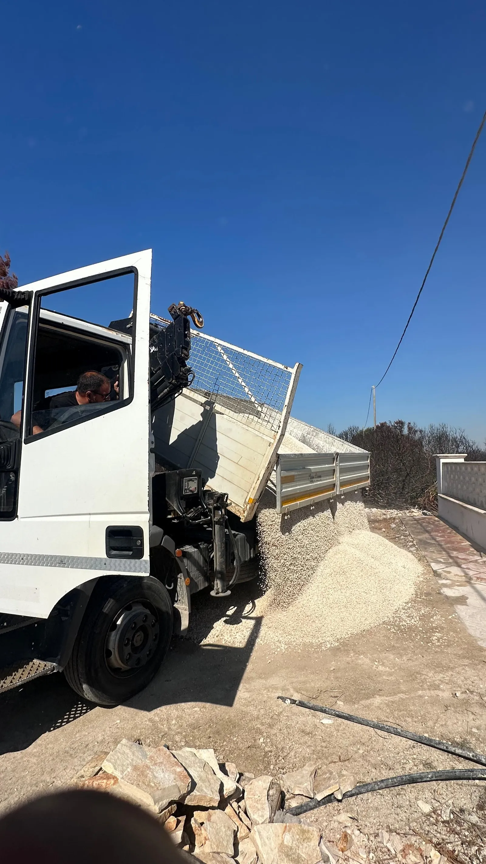 Arrivo dei materiali in cantiere